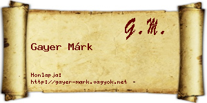 Gayer Márk névjegykártya